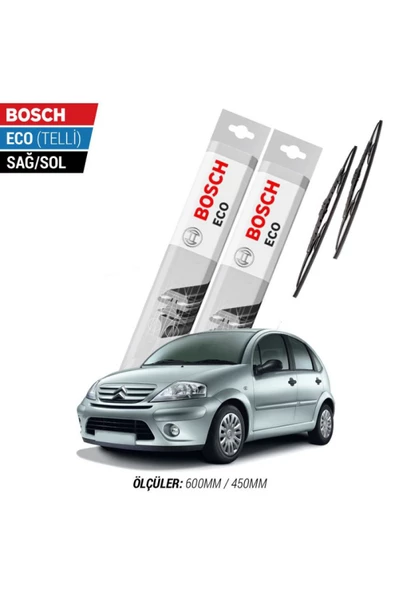Citroen C3 2006 Model Silecek Takımı Bosch Eco (telli) ürün görseli 1