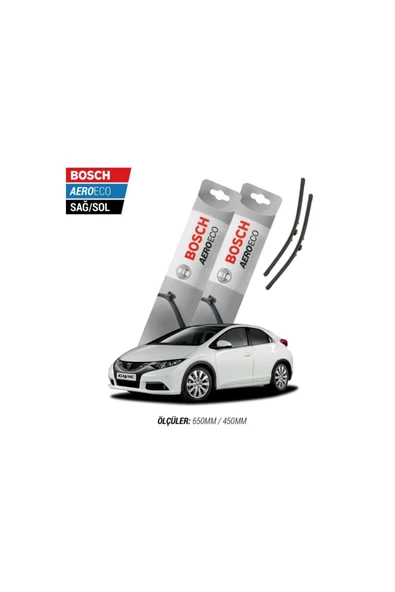 Honda Civic HB 2013 Model Bosch Aeroeco Muz Silecek Takımı ürün görseli 1