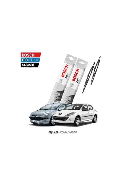 Peugeot 206 2007 Model Silecek Takımı Bosch Eco (Telli) ürün görseli 1