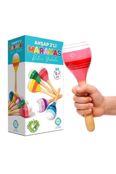 Circle Toys 2'li Ahşap Marakas Seti Ritmi Yakala