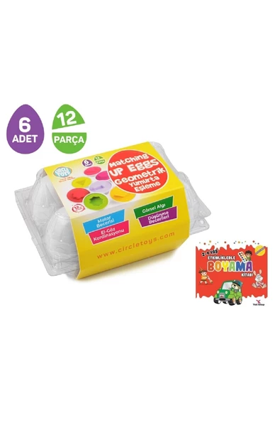 Circle Toys Şekilli Gemometrik Yumurtalar Eşlemeli 6 Adet Eğitici Oyuncak