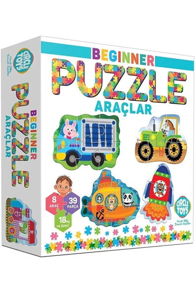 Circle Toys Eğitici Beginner Puzzle Araçlar - Arabalar Yap Boz