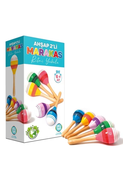 Circle Toys Ahşap 2’li Marakas Seti, Ritmi Yakala