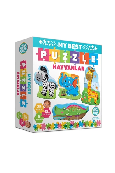 TukaShopping Eğitici My Best Puzzle Hayvanlar 8 Hayvan Yapboz 39 Parça Eğitici Yapboz - Tuka