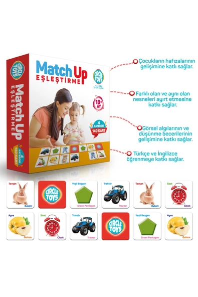 Circle Toys Özlem Toys Match Up Eşleştirme Kartları Görsel Algılama Düşünme Becerisi Gelişimi.