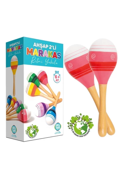 Circle Toys Ahşap 2'li Marakas Seti - Ritmi Yakala