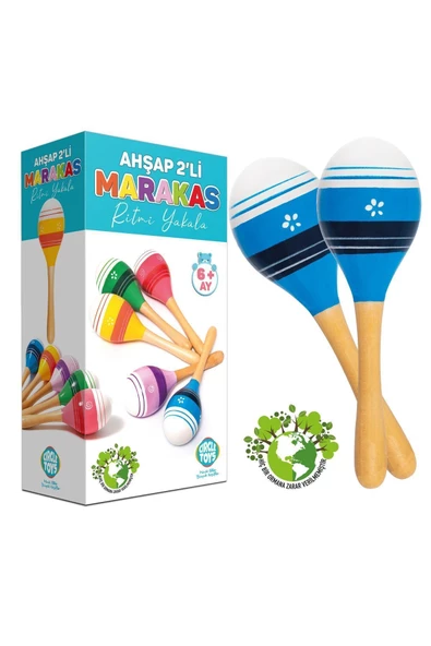 Circle Toys Ahşap 2'li Marakas Seti - Ritmi Yakala