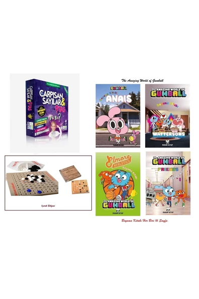 NewToys Çarpışan Sayılar & Dokuz Taş ve The Amazing World of Gumball-Cartoon Network 4 Adet Boyama