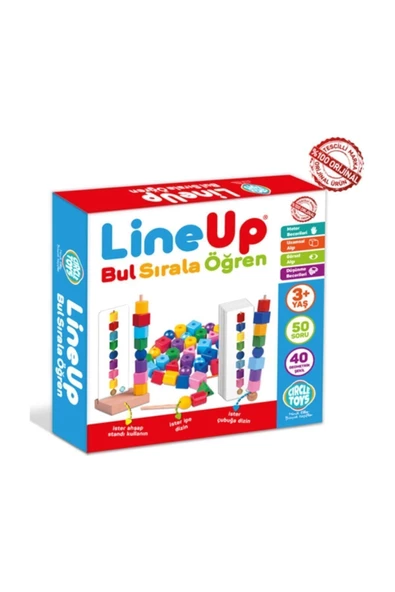 Circle Toys Line-up Kartlı Çubuğa Ve Ipe Şekil Ve Boncuk Dizme Oyunu 90 Parça