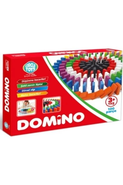 Circle Toys Cirles 100 Parça Eğitici Domino Seti Renkli Ahşap