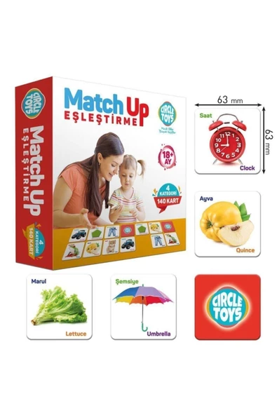 Circle Toys Circle Toys Match Up Eşleştirme Kartları Eşini Bul 140 Kart