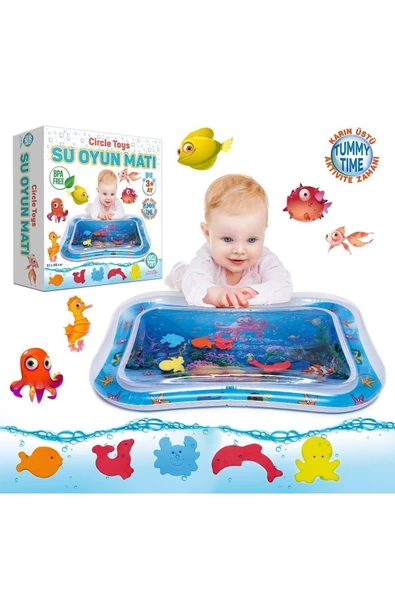 Circle Toys Bebek Su Matı Tummy Time Aktivite Oyuncağı Su Havuzu