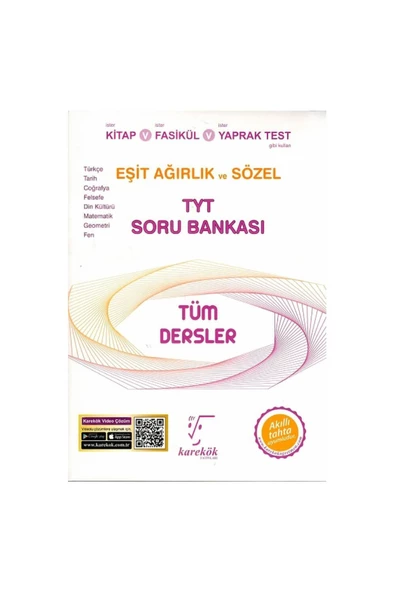 Karekök Yayınları Karekök TYT Tüm Dersler Eşit Ağırlık ve Sözel Soru Bankası