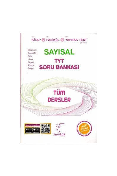 Karekök Yayınları Karekök TYT Tüm Dersler Sayısal Soru Bankası