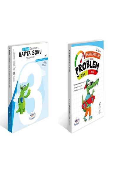 öğretmen evde 3.sınıf Problem Kur Çöz Kitabı +3.sınıf Ders Ders Hafta Sonu Çalışmaları (2 Kitaplık Set 2022-2023)