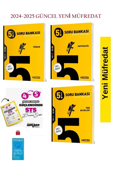 Hız Yayınları 5. Sınıf Yeni Müfredat Türkçe-Matematik-Fen Soru Bankası Seti + Sts Denemesi ve Kafa Defteri