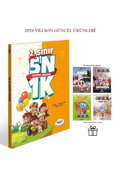 öğretmen evde 5n1k 2. Sınıf Okuma Anlama Kitabı ve Gumball Lisanslı Boyama Kitapları 2024-2025 Güncellenmiş