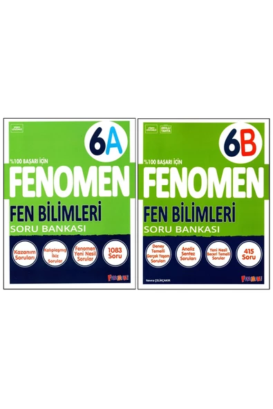 Fenomen Yayıncılık Fenomen 6. Sınıf Fen Bilimleri Soru Bankası A Ve B Kitabı 2 Kitap