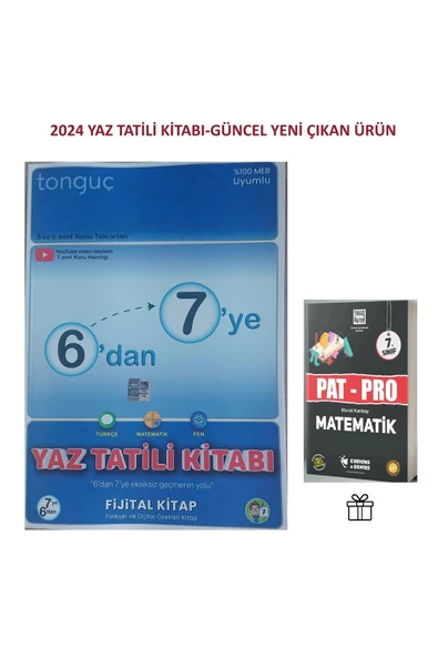 Tonguç Yayınları 6'dan 7'ye Hazırlık Kitabı (2024 Yaz Tatili Kitabı) ve Pat-Pro Matematik S.B Kitabımız Hediye !!!