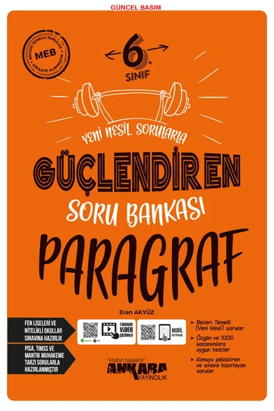 Ankara Yayıncılık 6.Sınıf Paragraf Yeni Nesil Sorularla Güçlendiren Soru Bankası Yeni Müfredat