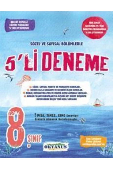 Okyanus Yayınları 8. Sınıf Tüm Dersler 5 Li Deneme 2021*sınav Hazırlık