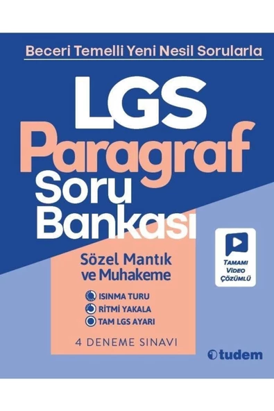 Tudem Eğitim Yayınevi Tudem 8. Sınıf Paragraf Soru Bankası