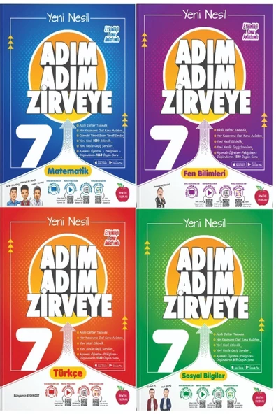 Newton Yayınları 7.sınıf Adım Adım Zirveye 4'lü Konu Anlatım Set