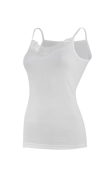 6 Adet Yıldız Bayan Ribana Güpürlü İp Askılı Atlet Beyaz 2041 ürün görseli