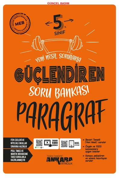 Ankara Yayıncılık 5.Sınıf Paragraf Yeni Nesil Sorularla Güçlendiren Soru Bankası Yeni Müfredat