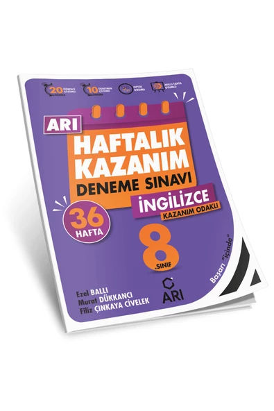 Arı Yayıncılık Arı Yayınları 8 Sınıf İngilizce Arı Haftalık Kazanım Deneme