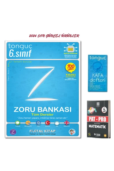 Tonguç Yayınları 6. Sınıf Tüm Dersler Eko Zoru Bankası Ve Pat-pro Matematik Soru Bankası Ile Kafa Defteri Hediyemiz