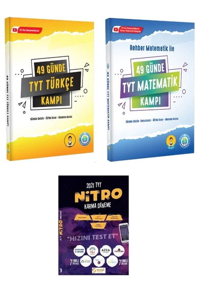 REHBER MATEMATİK YAYINLARI 49 Günde Tyt Türkçe Ve Matematik Kampı Ile Ösym Tarzı Nitoro 7'li Deneme (2 Kitap)
