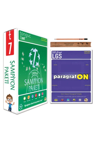Tonguç Akademi 7. Sınıf Şampiyon Paketi Tüm Dersler - Paragrafon Set 8 Kitap