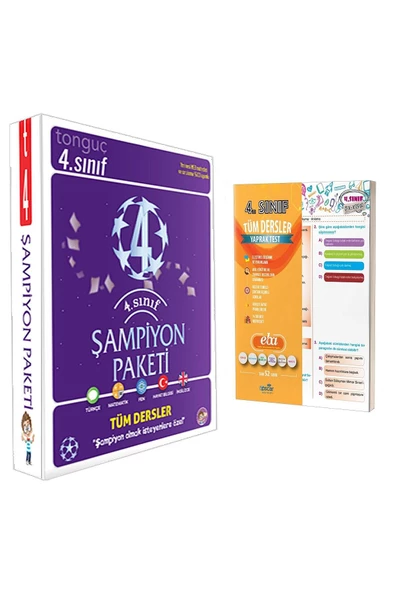 Tonguç Akademi 4. Sınıf Şampiyon Paketi (4 Kitap) + Tüm Dersler Yaprak Test Eba