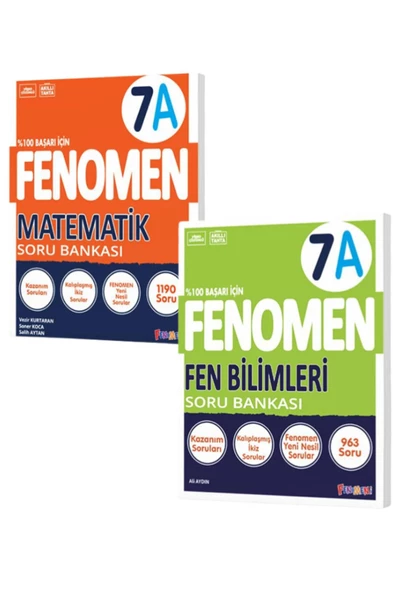 Gama Yayınları FENOMEN 7.SINIF MATEMATİK A ve FEN BİLİMLERİ A SORU BANKASI