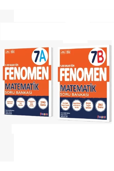 Fenomen Yayıncılık 7. Sınıf Matematik (A) - Matematik (B) Soru Bankası Seti (2 Kitap)