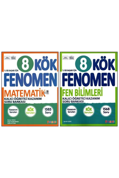 Fenomen Yayıncılık Fenomen 8. Sınıf LGS Matematik+Fen Bilimleri KÖK Soru Bankası 2 Kitap