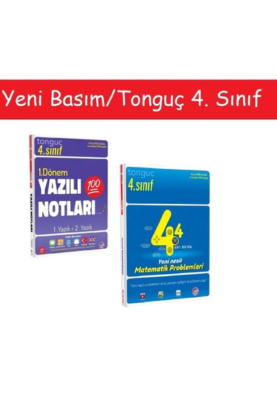 Tonguç Yayınları Tonguç 4. Sınıf Yazılı Notları 1. Dönem 1 Ve 2. Yazılı & 4. Sınıf Dört Dörtlük Matematik