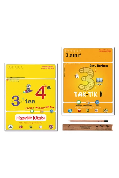 Tonguç Akademi 4. Sınıf 3 Ten 4 E Hazırlık Tekrar Kitabı - 3. Sınıf Taktikli Soru Bankası Tüm Dersler Set 2 Kitap