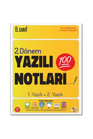 Tonguç Yayınları Tonguç 8. Sınıf Yazılı Notları 2. Dönem 1. 2. Yazı