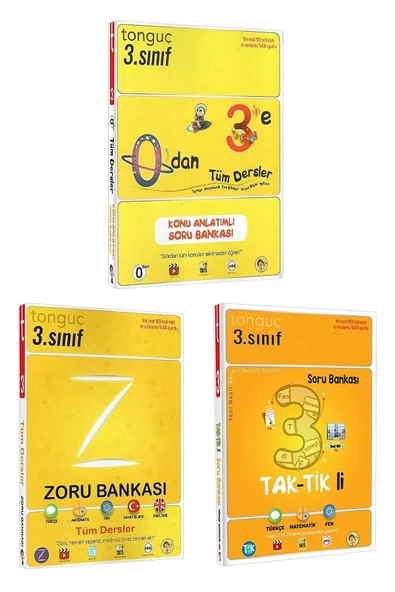 Tonguç Akademi 0'dan 3'e Tüm Dersler Konu Anlatımlı 3. Sınıf Zoru Taktikli Soru Bankası