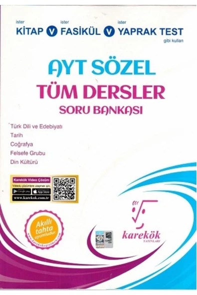 Karekök Yayınları Karekök Yayınları Ayt Sözel Tüm Dersler Soru Bankası