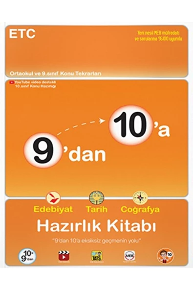 Tonguç Akademi 9'dan 10'a Edebiyat Tarih Coğrafya Hazırlık Kitabı / Kolektif / Tonguç Akademi / 9786254223679