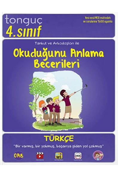 Tonguç Akademi 4. Sınıf Türkçe Okuduğunu Anlama Becerileri / Kolektif / Tonguç Akademi / 9786254223389