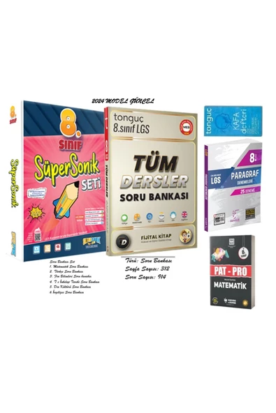 Tonguç Akademi 8. Sınıf tonguçCup 2. Sezon Yükseltme Paketi ve 8. Sınıf Lgs Paragraf Denemeleri+Pat-Pro Soru Bankas