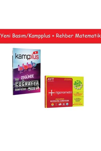 REHBER MATEMATİK YAYINLARI Kampplus 23 Günde Tyt Coğrafya Kampı & Ayt Matematik Fasikülleri-trigonometri Eko