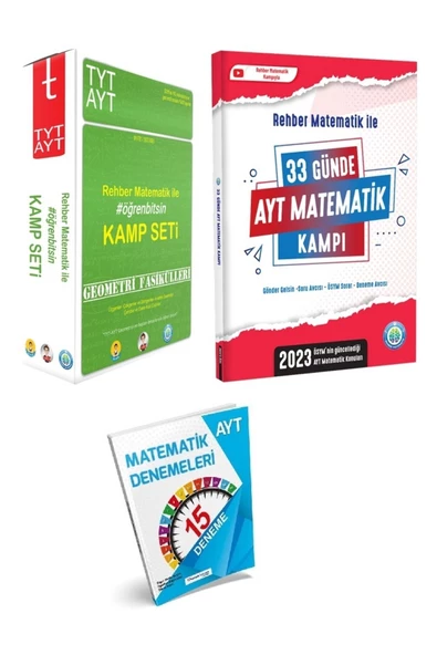 REHBER MATEMATİK YAYINLARI Tyt-ayt Geometri Fasikülleri Seti Ve 2023 Ayt / 33 Günde Ayt Matematik Kamp Kitabı Seti