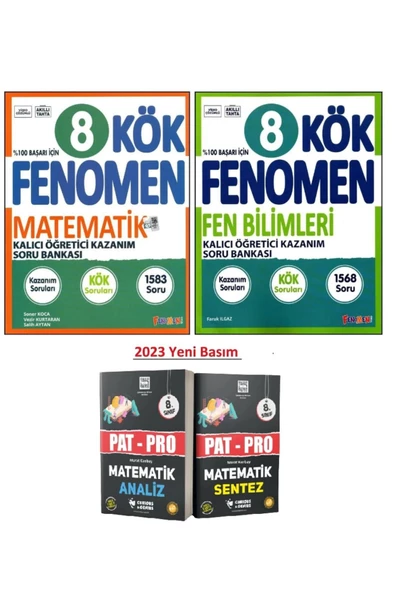 Fenomen Yayıncılık Fenomen 8. Sınıf LGS Matematik+Fen Bilimleri KÖK Soru Bankası 2 Kitap ve Pat-Pro Mat. Soru Bankası