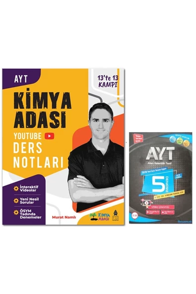 Kimya Adası Ayt Kimya Youtube Ders Notları Ve Ösym'nin Yeni Soru Tiplerine Uygun 5'li Genel Deneme 2023-2024