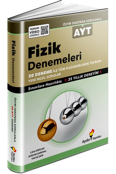 Aydın Yayınları Aydın Yks Ayt Fizik 30 Deneme Video Çözümlü